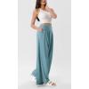 image:imageODODOS Chiffon Flowy Pleated Wide Leg Pants for Women Lightweight High Waist Trouser with Pockets2729 31 InseamBrittany Blue