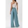 image:imageODODOS Chiffon Flowy Pleated Wide Leg Pants for Women Lightweight High Waist Trouser with Pockets2729 31 InseamBrittany Blue