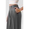 image:imageODODOS Chiffon Flowy Pleated Wide Leg Pants for Women Lightweight High Waist Trouser with Pockets2729 31 InseamCharcoal