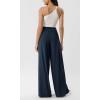 image:imageODODOS Chiffon Flowy Pleated Wide Leg Pants for Women Lightweight High Waist Trouser with Pockets2729 31 InseamDark Blue