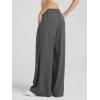 image:imageODODOS Chiffon Flowy Pleated Wide Leg Pants for Women Lightweight High Waist Trouser with Pockets2729 31 InseamDark Charcoal