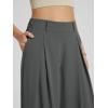 image:imageODODOS Chiffon Flowy Pleated Wide Leg Pants for Women Lightweight High Waist Trouser with Pockets2729 31 InseamDark Charcoal