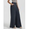 image:imageODODOS Chiffon Flowy Pleated Wide Leg Pants for Women Lightweight High Waist Trouser with Pockets2729 31 InseamDark Navy