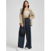 image:imageODODOS Chiffon Flowy Pleated Wide Leg Pants for Women Lightweight High Waist Trouser with Pockets2729 31 InseamDark Navy