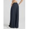 image:imageODODOS Chiffon Flowy Pleated Wide Leg Pants for Women Lightweight High Waist Trouser with Pockets2729 31 InseamDark Navy