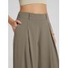 image:imageODODOS Chiffon Flowy Pleated Wide Leg Pants for Women Lightweight High Waist Trouser with Pockets2729 31 InseamDune