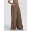image:imageODODOS Chiffon Flowy Pleated Wide Leg Pants for Women Lightweight High Waist Trouser with Pockets2729 31 InseamEmperador