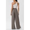 image:imageODODOS Chiffon Flowy Pleated Wide Leg Pants for Women Lightweight High Waist Trouser with Pockets2729 31 InseamFalcon