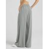 image:imageODODOS Chiffon Flowy Pleated Wide Leg Pants for Women Lightweight High Waist Trouser with Pockets2729 31 InseamMirage Gray