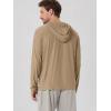 image:imageODODOS Mens Long Sleeve Hoodie  odSTRATUM Tech Performance Pullover  Ultra Soft Moisture Wicking UPF 50 TopKhaki Heather