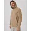 image:imageODODOS Mens Long Sleeve Hoodie  odSTRATUM Tech Performance Pullover  Ultra Soft Moisture Wicking UPF 50 TopKhaki Heather