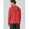 image:imageODODOS Mens Long Sleeve Hoodie  odSTRATUM Tech Performance Pullover  Ultra Soft Moisture Wicking UPF 50 TopRed Heather