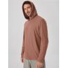image:imageODODOS Mens Long Sleeve Hoodie  odSTRATUM Tech Performance Pullover  Ultra Soft Moisture Wicking UPF 50 TopTamarind Heather