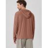 image:imageODODOS Mens Long Sleeve Hoodie  odSTRATUM Tech Performance Pullover  Ultra Soft Moisture Wicking UPF 50 TopTamarind Heather