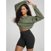 image:imageODODOS Modal Soft Long Sleeve Cropped Sweatshirts with Thumb Hole for Women Crew Neck Pullover Crop TopDark Sage