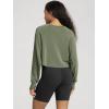 image:imageODODOS Modal Soft Long Sleeve Cropped Sweatshirts with Thumb Hole for Women Crew Neck Pullover Crop TopDark Sage