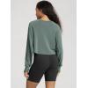 image:imageODODOS Modal Soft Long Sleeve Cropped Sweatshirts with Thumb Hole for Women Crew Neck Pullover Crop TopSlate Green
