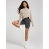 image:imageODODOS Modal Soft Long Sleeve Cropped Sweatshirts with Thumb Hole for Women Crew Neck Pullover Crop TopSmokey Taupe