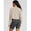 image:imageODODOS Modal Soft Long Sleeve Cropped Sweatshirts with Thumb Hole for Women Crew Neck Pullover Crop TopSmokey Taupe