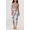 image:imageODODOS Womens High Waisted Yoga Capris with Pockets Tummy Control Non See Through Workout Athletic Running Capri LeggingsBlue Gray Line