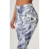 image:imageODODOS Womens High Waisted Yoga Capris with Pockets Tummy Control Non See Through Workout Athletic Running Capri LeggingsBlue Gray Line