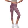 image:imageODODOS Womens High Waisted Yoga Capris with Pockets Tummy Control Non See Through Workout Athletic Running Capri LeggingsTie Dye Lavender