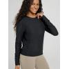 image:imageODODOS Womens Long Sleeve Crewneck Tee  UltraSoft odSTRATUM Tech Performance TShirts UPF 50 Daily Pullover TopsBlack Heather