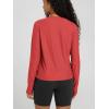 image:imageODODOS Womens Long Sleeve Crewneck Tee  UltraSoft odSTRATUM Tech Performance TShirts UPF 50 Daily Pullover TopsRed Heather