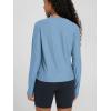 image:imageODODOS Womens Long Sleeve Crewneck Tee  UltraSoft odSTRATUM Tech Performance TShirts UPF 50 Daily Pullover TopsWashed Denim Heather