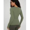 image:imageODODOS Womens Long Sleeve Shirts with Thumb Hole Cloud Feeling Soft Crew Neck Slim Fit Tee Yoga Athletic Workout TopsDark Olive