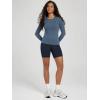 image:imageODODOS Womens Long Sleeve Shirts with Thumb Hole Cloud Feeling Soft Crew Neck Slim Fit Tee Yoga Athletic Workout TopsInk Blue