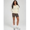 image:imageODODOS Womens Long Sleeve Shirts with Thumb Hole Cloud Feeling Soft Crew Neck Slim Fit Tee Yoga Athletic Workout TopsOat Milk