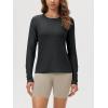 image:imageODODOS Womens Long Sleeve TShirt  Ultra Soft odSTRATUM Tech Performance Top UPF 50 Breathable Crew Neck PulloverBlack Heather
