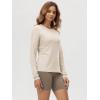 image:imageODODOS Womens Long Sleeve TShirt  Ultra Soft odSTRATUM Tech Performance Top UPF 50 Breathable Crew Neck PulloverEcru Heather