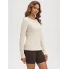 image:imageODODOS Womens Long Sleeve TShirt  Ultra Soft odSTRATUM Tech Performance Top UPF 50 Breathable Crew Neck PulloverMilkweed Heather