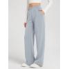image:imageODODOS Womens Modal Soft Wide Leg Pants with Pockets Adjustable Shockcord High Waist Casual Lounge Pants272931 InseamGrey Dawn