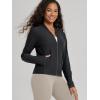 image:imageODODOS Womens Performance Full Zip Track Jacket Ultra Soft odSTRATUM Tech UPF 50 Stand Collar Athletic Top with PocketsBlack Heather