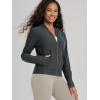 image:imageODODOS Womens Performance Full Zip Track Jacket Ultra Soft odSTRATUM Tech UPF 50 Stand Collar Athletic Top with PocketsCharcoal Heather