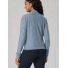 image:imageODODOS Womens Performance Full Zip Track Jacket Ultra Soft odSTRATUM Tech UPF 50 Stand Collar Athletic Top with PocketsDusty Blue Heather