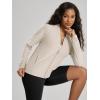 image:imageODODOS Womens Performance Full Zip Track Jacket Ultra Soft odSTRATUM Tech UPF 50 Stand Collar Athletic Top with PocketsEcru Heather