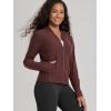 image:imageODODOS Womens Performance Full Zip Track Jacket Ultra Soft odSTRATUM Tech UPF 50 Stand Collar Athletic Top with PocketsJava Heather