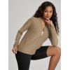 image:imageODODOS Womens Performance Full Zip Track Jacket Ultra Soft odSTRATUM Tech UPF 50 Stand Collar Athletic Top with PocketsKhaki Heather