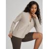 image:imageODODOS Womens Performance Full Zip Track Jacket Ultra Soft odSTRATUM Tech UPF 50 Stand Collar Athletic Top with PocketsMocha Heather