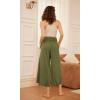 image:imageODODOS Womens Wide Leg Palazzo Lounge Cropped Pants with Pockets Light Weight Comfy Pajama Capri Pants2022 24 InseamArmy
