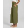 image:imageODODOS Womens Wide Leg Palazzo Lounge Cropped Pants with Pockets Light Weight Comfy Pajama Capri Pants2022 24 InseamArmy