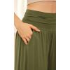 image:imageODODOS Womens Wide Leg Palazzo Lounge Cropped Pants with Pockets Light Weight Comfy Pajama Capri Pants2022 24 InseamArmy