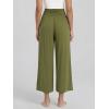 image:imageODODOS Womens Wide Leg Palazzo Lounge Cropped Pants with Pockets Light Weight Comfy Pajama Capri Pants2022 24 InseamArmy