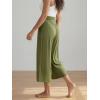 image:imageODODOS Womens Wide Leg Palazzo Lounge Cropped Pants with Pockets Light Weight Comfy Pajama Capri Pants2022 24 InseamArmy