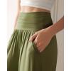 image:imageODODOS Womens Wide Leg Palazzo Lounge Cropped Pants with Pockets Light Weight Comfy Pajama Capri Pants2022 24 InseamArmy
