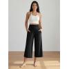 image:imageODODOS Womens Wide Leg Palazzo Lounge Cropped Pants with Pockets Light Weight Comfy Pajama Capri Pants2022 24 InseamBlack